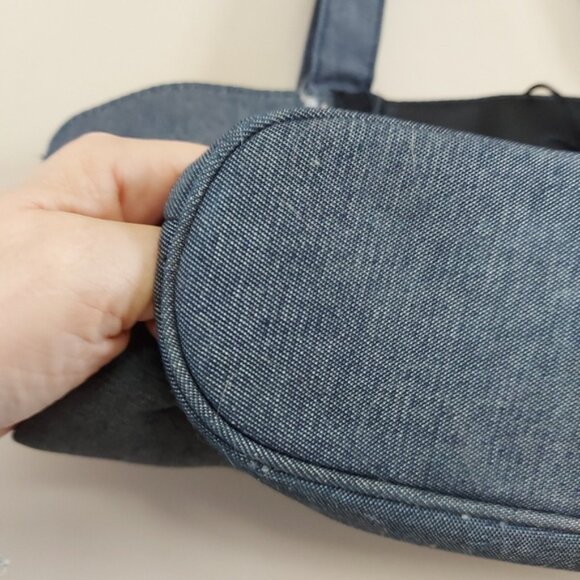 Victorias Secret Denim Corset Lace Up Tote curved shoulder Bag - Picture 4 of 7